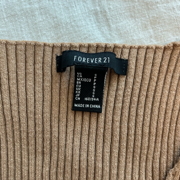 Size small Forever 21 Tan knitted tank top - Picture 2 of 2